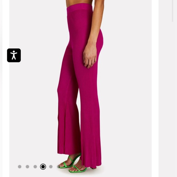CULT GAIA Dalia Rib Knit Flared Pants Medium Pink Fairycore split hem pant Rush - Picture 3 of 11